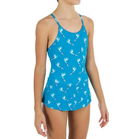 NABAIJI - 8-9 Years 1-Piece Swimming Skirt Swimsuit Lila All Omi, Teal Blue