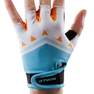 BTWIN - 4-5Y Kids' Fingerless Cycling Gloves - Princess, Deep Orange