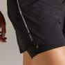 KIPRUN - Large  Kiprun Women's 2-IN-1 Running Shorts With Built-In Tight Shorts, Black