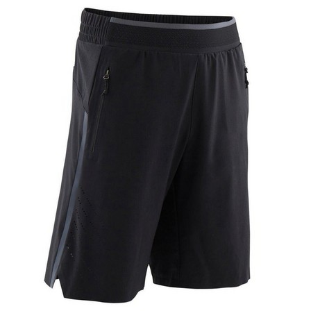 DOMYOS - 7-8Y  Kids' Breathable Technical Shorts with Pockets - Black