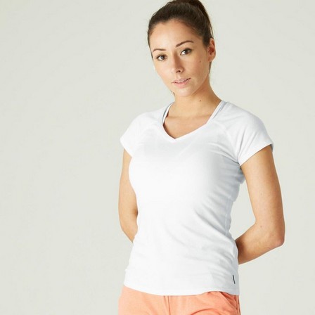 NYAMBA - Large  Slim Fit Stretch Cotton Fitness T-Shirt, Snow White