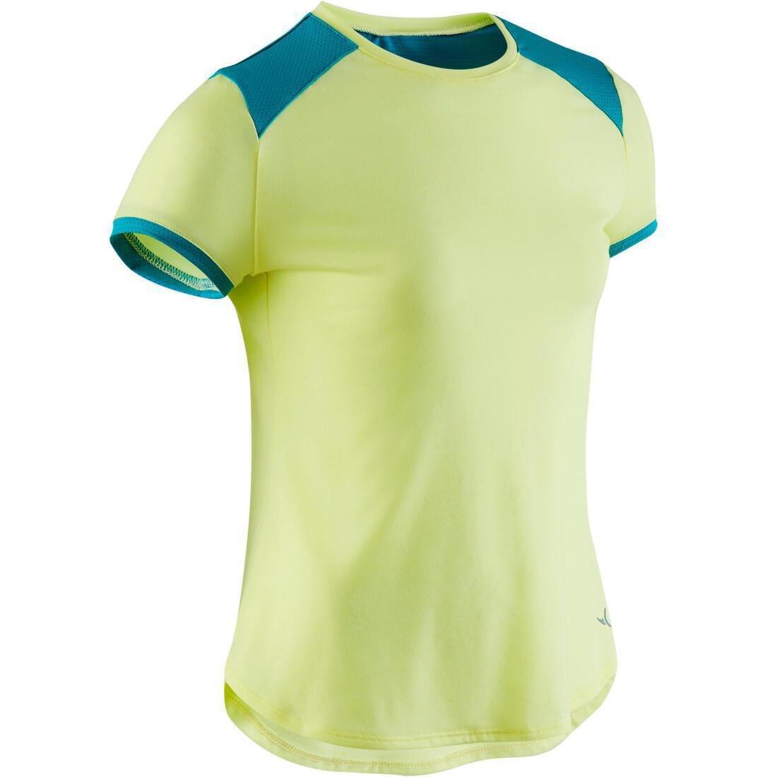 12-13Y Girls' Breathable Short-Sleeved Gym T-Shirt 500 - Neon, Fluo Peach, , large image number 8