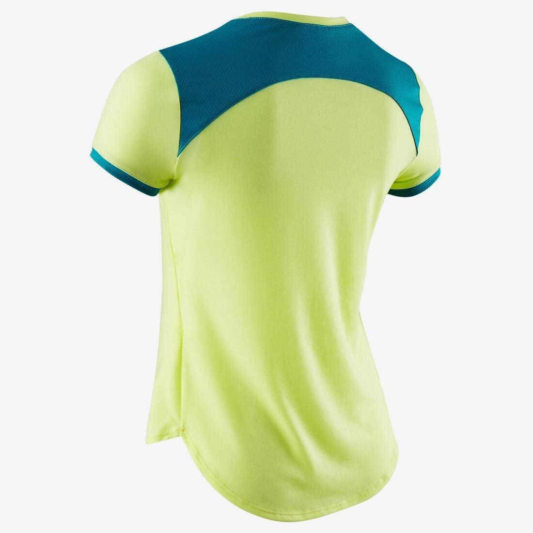 12-13Y Girls' Breathable Short-Sleeved Gym T-Shirt 500 - Neon, Fluo Peach, , large image number 10