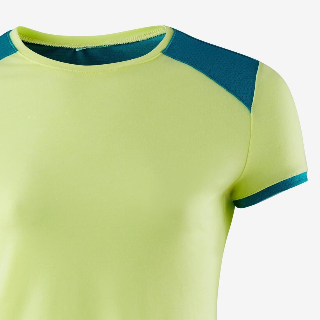 12-13Y Girls' Breathable Short-Sleeved Gym T-Shirt 500 - Neon, Fluo Peach, , large image number 11