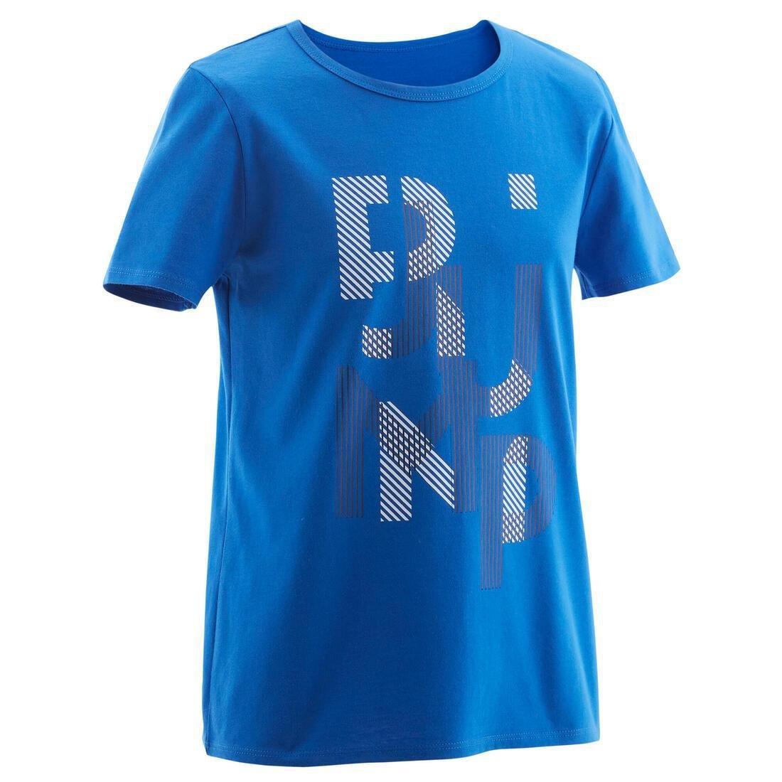 7-8Y  100 Boys' Short-Sleeved Gym T-Shirt Print, Royal Blue, , large image number 1