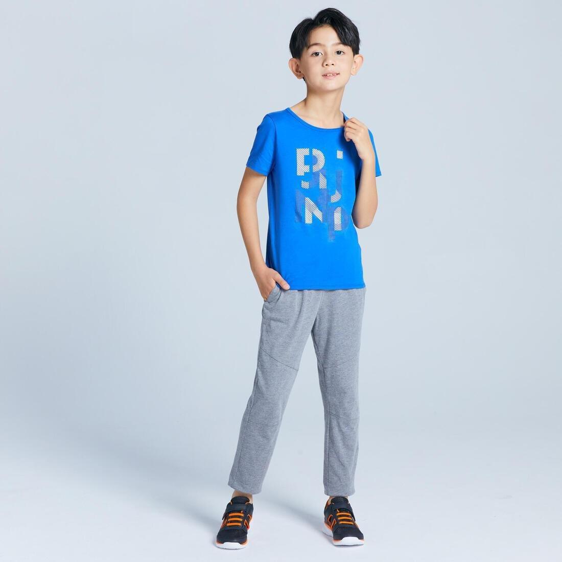 7-8Y  100 Boys' Short-Sleeved Gym T-Shirt Print, Royal Blue, , large image number 12