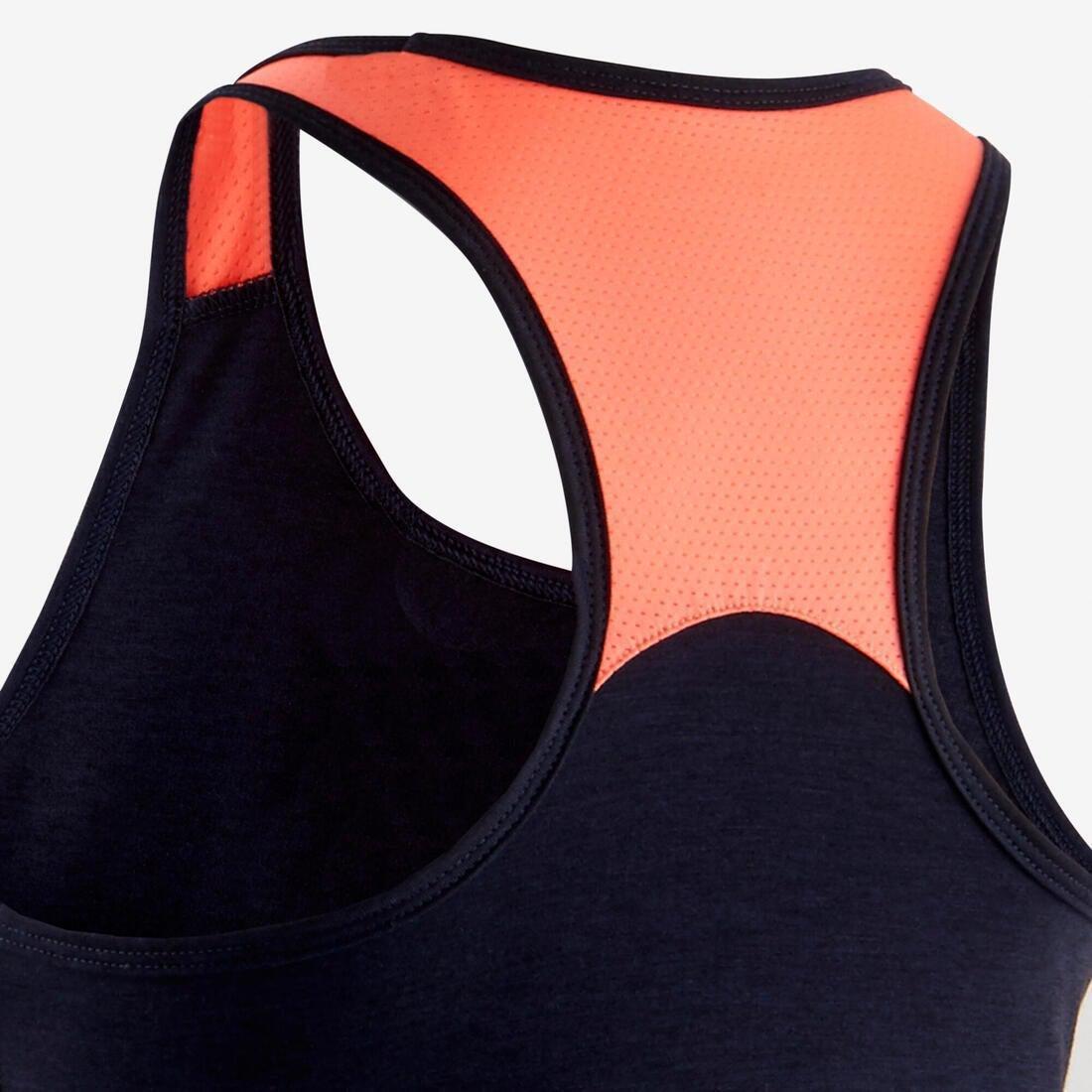 8-9Y Girls' Breathable Gym Tank Top 500 - Print, Navy Blue, , large image number 3