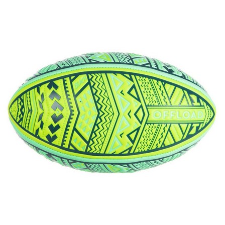 OFFLOAD - 1  Beach Rugby Ball R100 Midi Maori, Fluo Green
