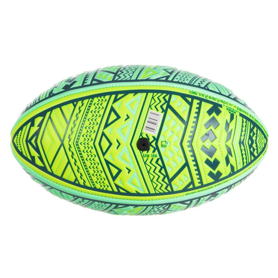 1  Beach Rugby Ball R100 Midi Maori, Fluo Green, , large image number 1