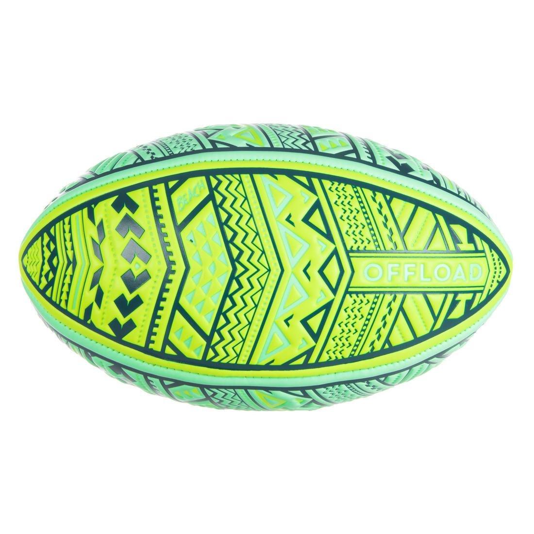 1  Beach Rugby Ball R100 Midi Maori, Fluo Green, , large image number 13
