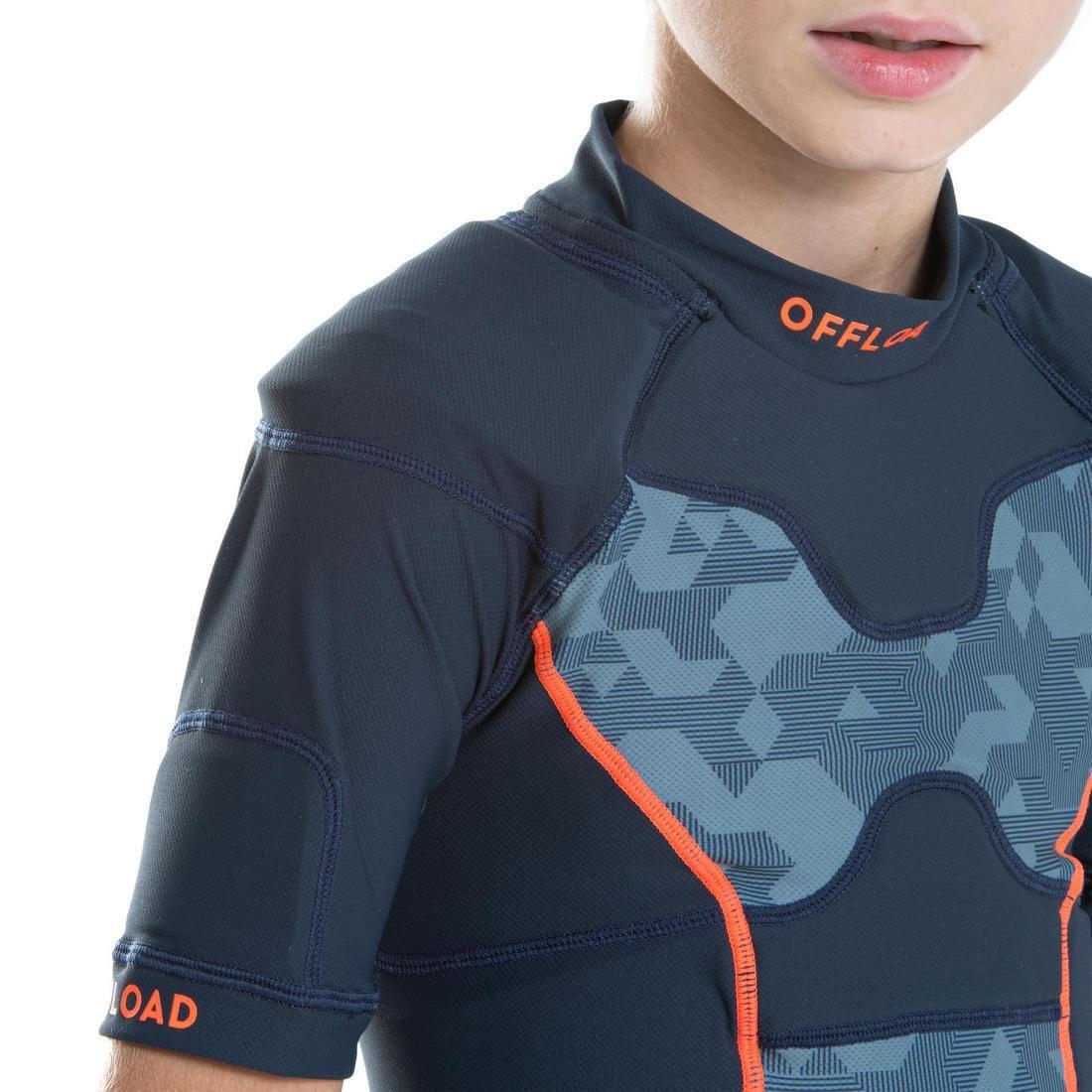 10-11Y  Kids' Rugby Shoulder Pads R100 - Turtle, Blue Grey, , large image number 5