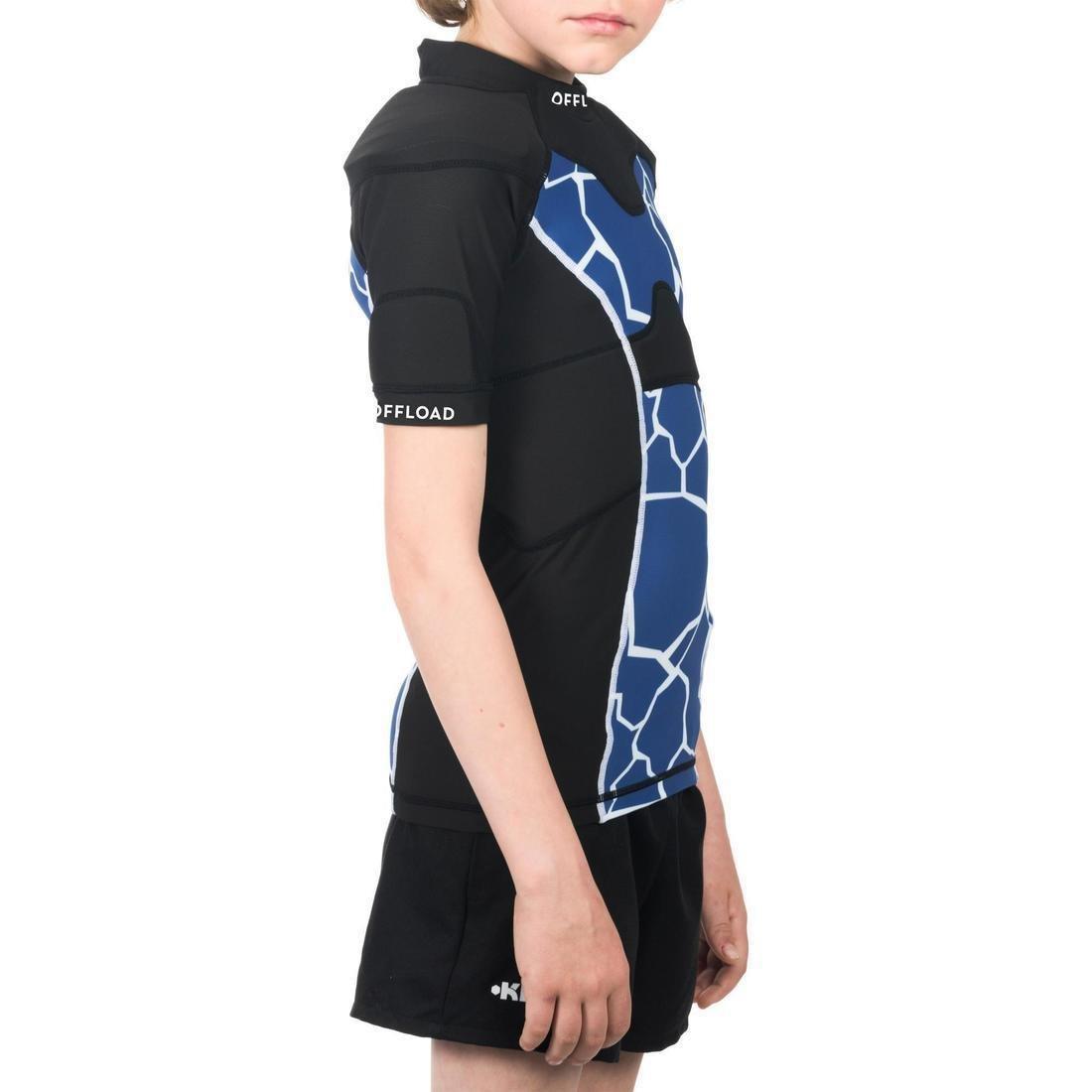 10-11Y  Kids' Rugby Shoulder Pads R100 - Turtle, Blue Grey, , large image number 8