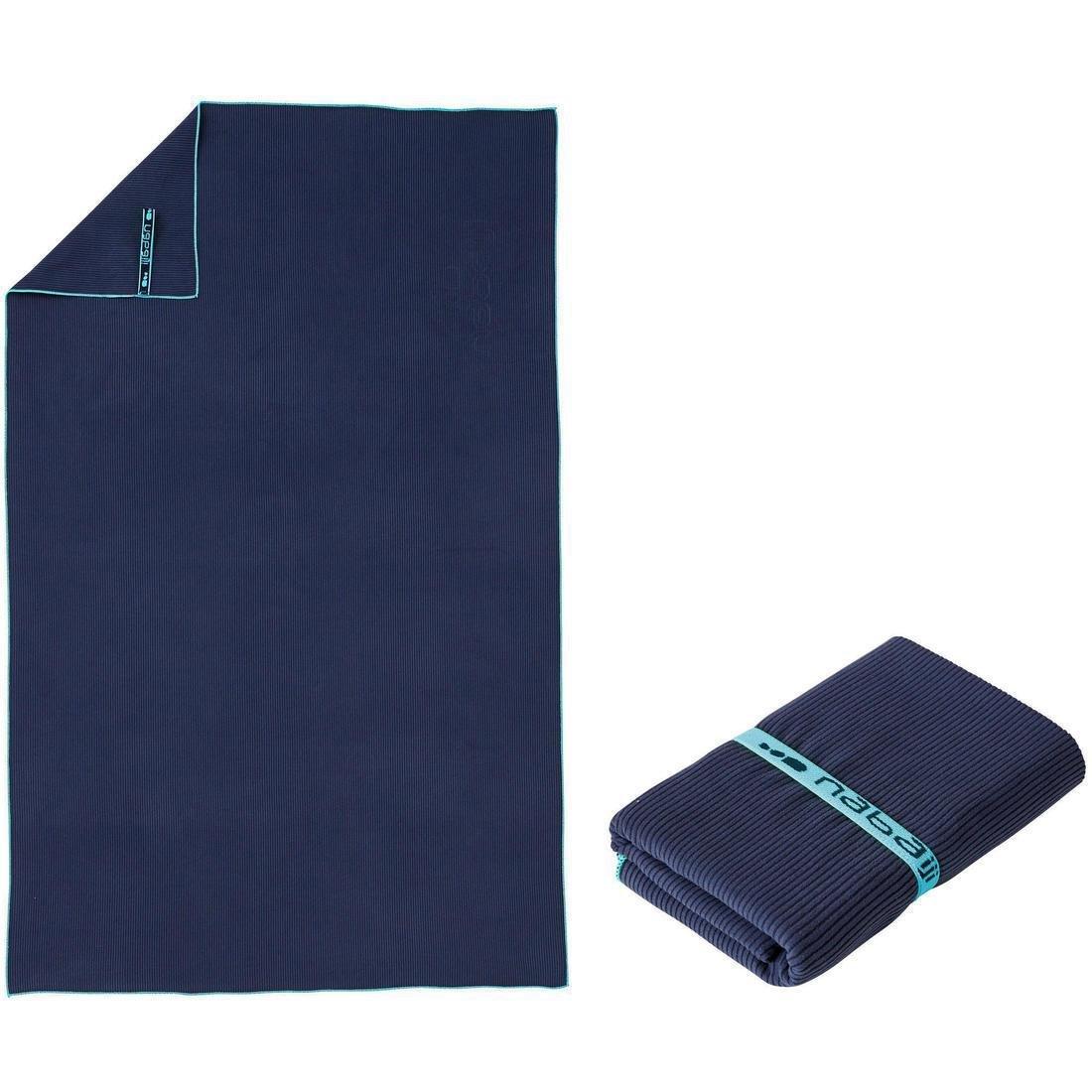 Swimming Microfibre Towel Size L 80 x 130 cm - Striped, Teal Green, , large image number 3