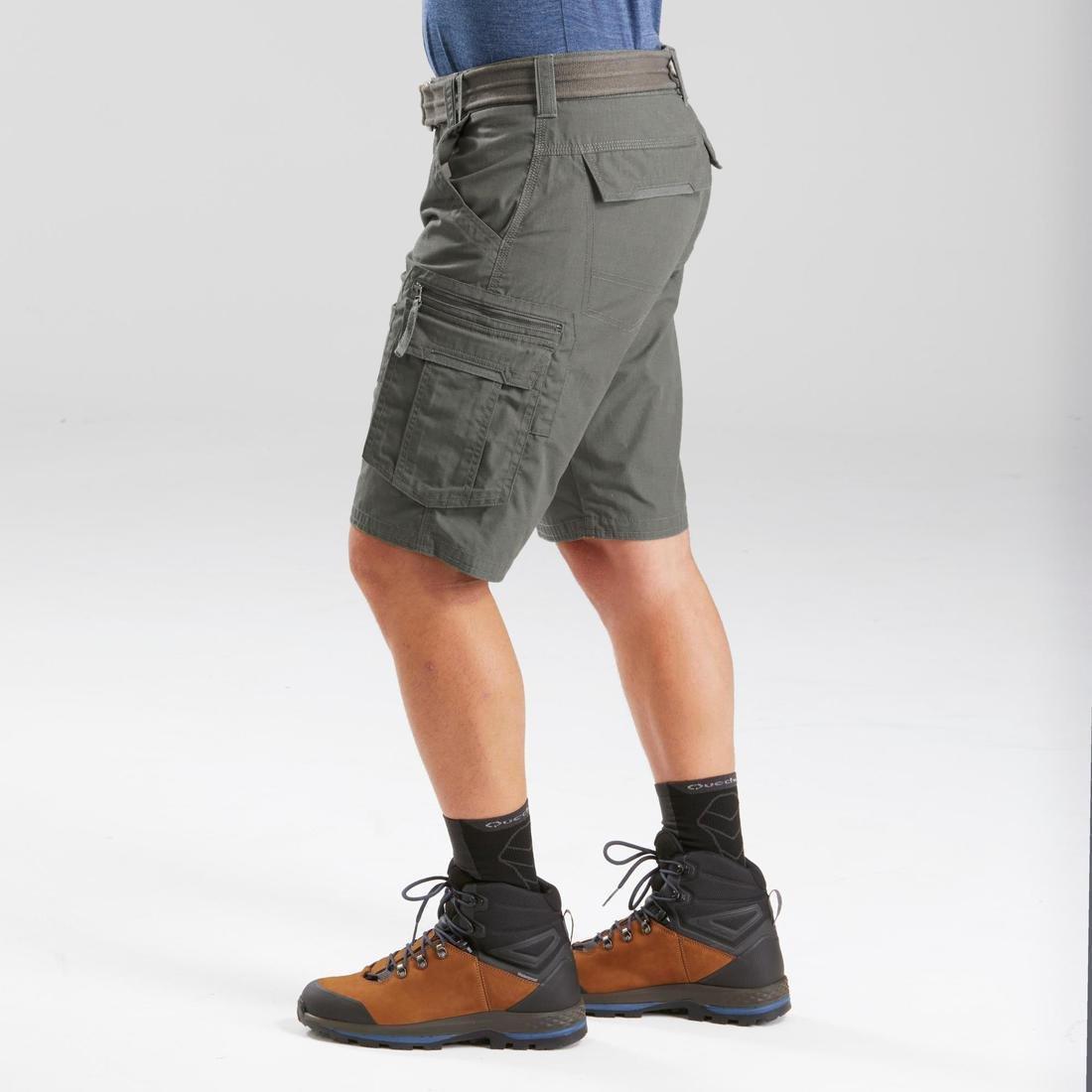 Small  Men's Travel Trekking Cargo Shorts - TRAVEL 100, Brown, , large image number 10