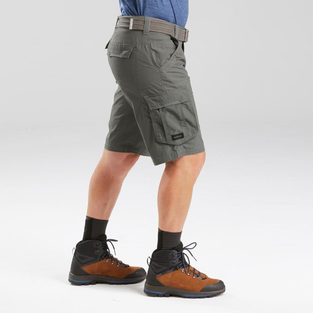 Large  Men's Travel Trekking Cargo Shorts - TRAVEL 100, Brown, , large image number 8