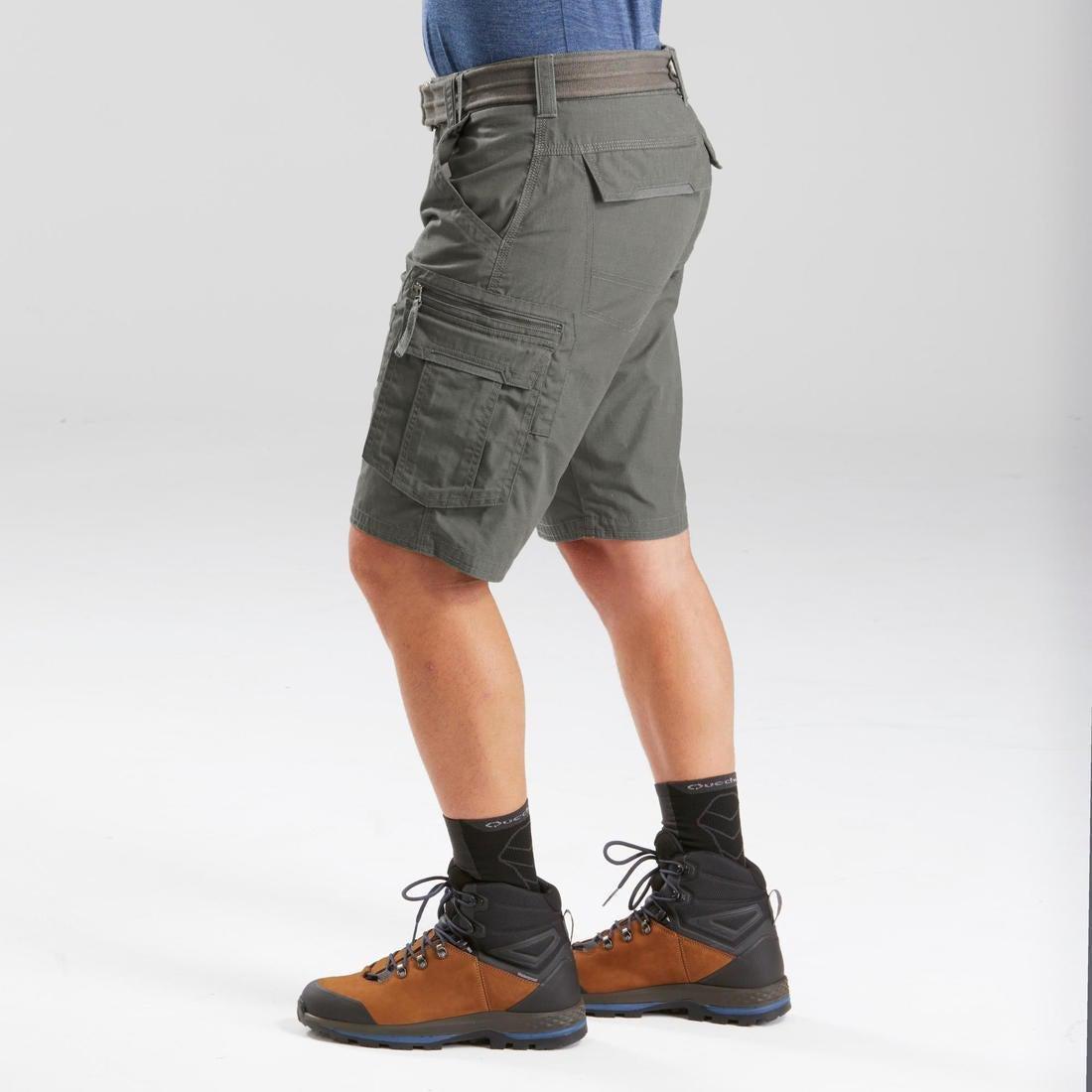 Large  Men's Travel Trekking Cargo Shorts - TRAVEL 100, Brown, , large image number 10