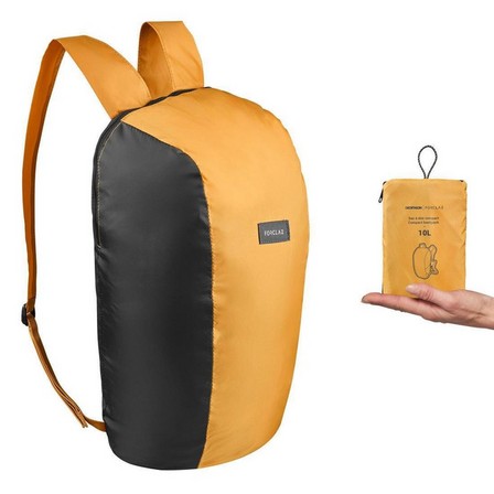 FORCLAZ - Compact Travel Trekking Backpack Travel 10 L, Yellow Ochre
