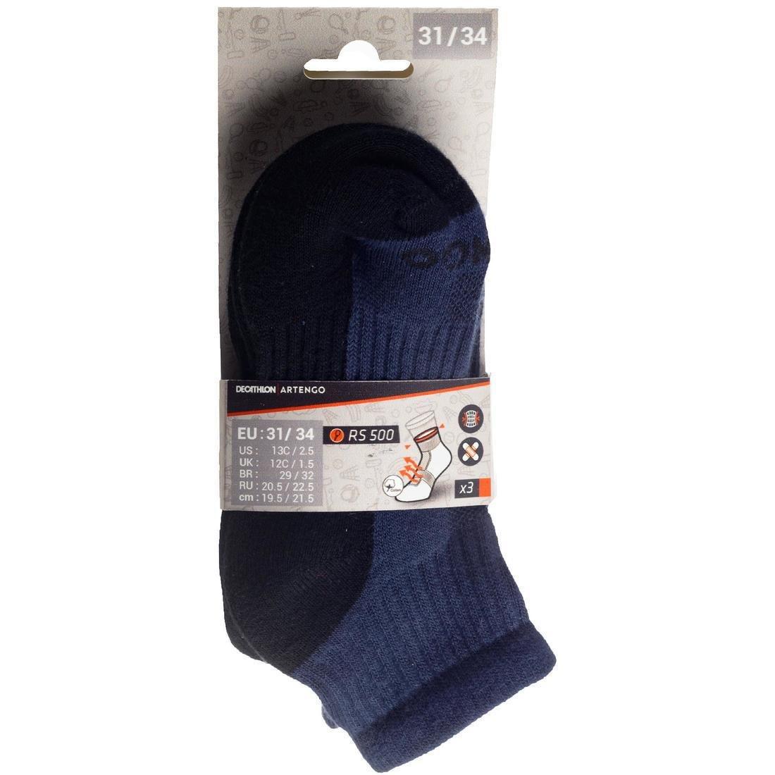 Kids Rs 500 Kids Mid-Cut Sports Socks Tri-Pack, Black, , large image number 14