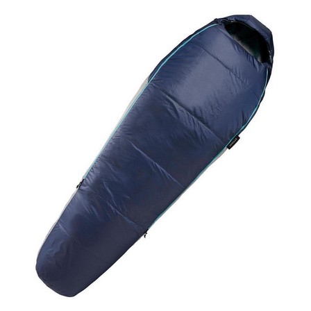 FORCLAZ - حقيبة نوم على شكل مومياء للرحلات تريك 500 15°C مبطنة قابلة للطي، رمادي، مقاس L