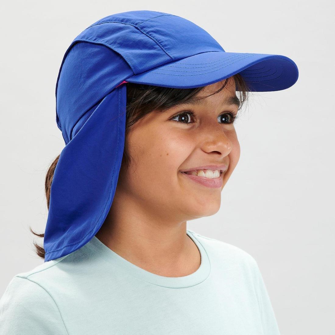 Kids Hiking Cap Mh500, Blue, , large image number 3