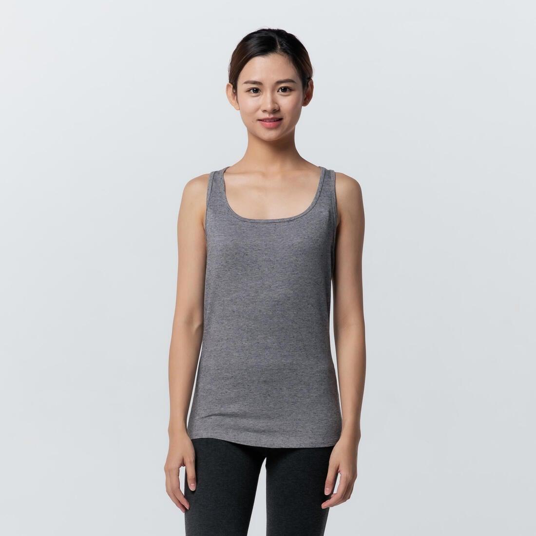 Large  Stretchy Cotton Fitness Tank Top, Grey, , large image number 6
