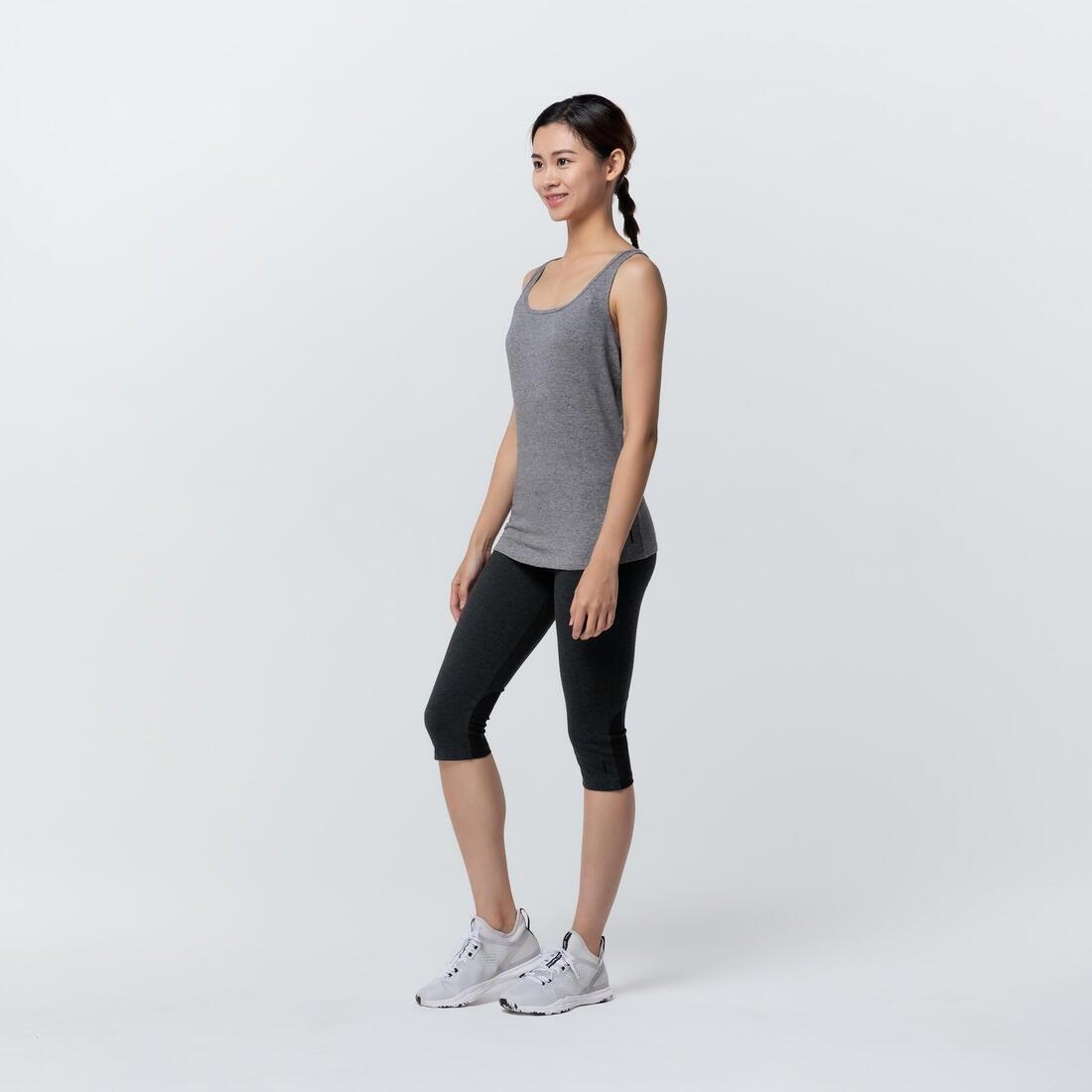 Large  Stretchy Cotton Fitness Tank Top, Grey, , large image number 7