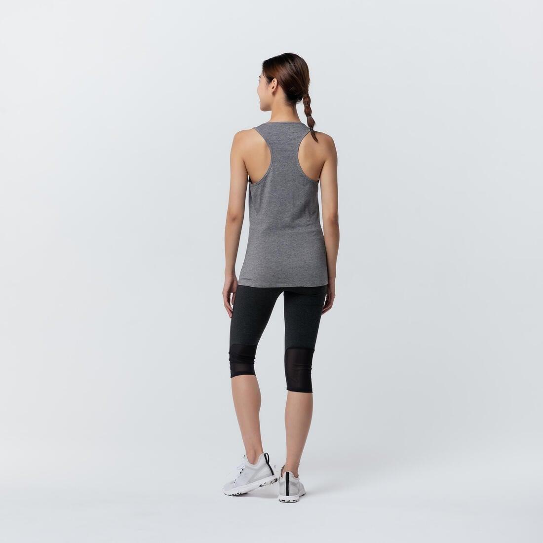 Large  Stretchy Cotton Fitness Tank Top, Grey, , large image number 8