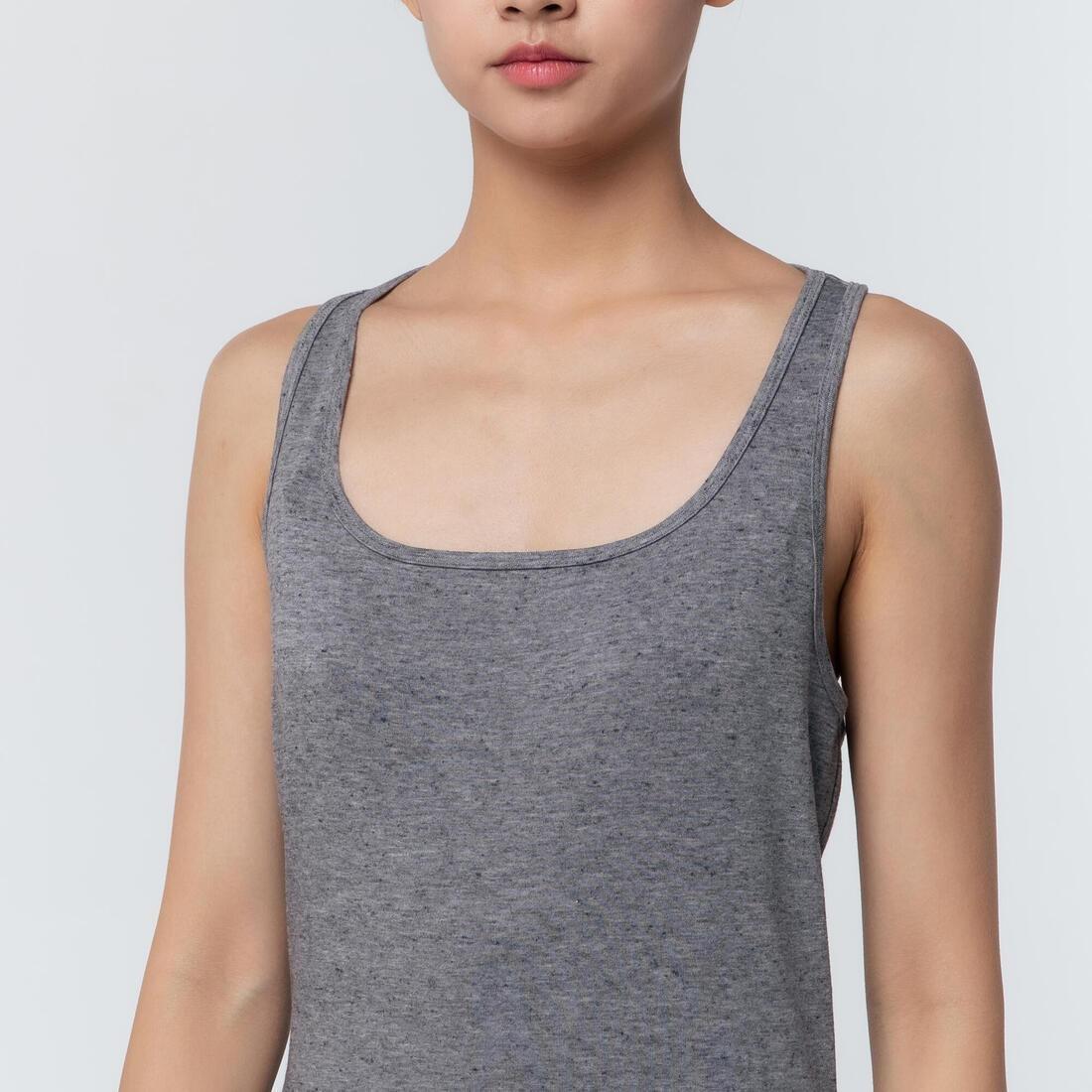 Large  Stretchy Cotton Fitness Tank Top, Grey, , large image number 9