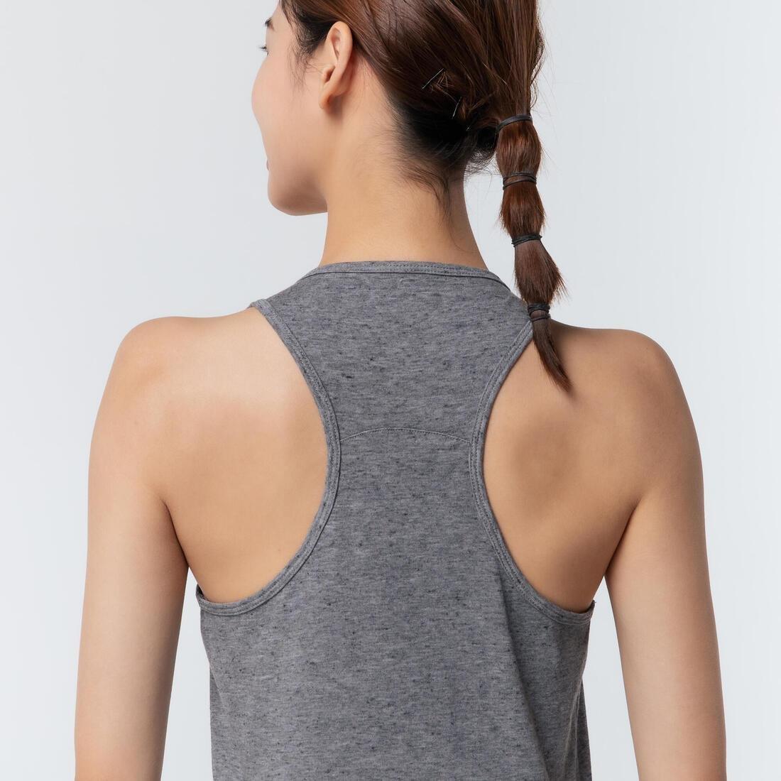 Large  Stretchy Cotton Fitness Tank Top, Grey, , large image number 10