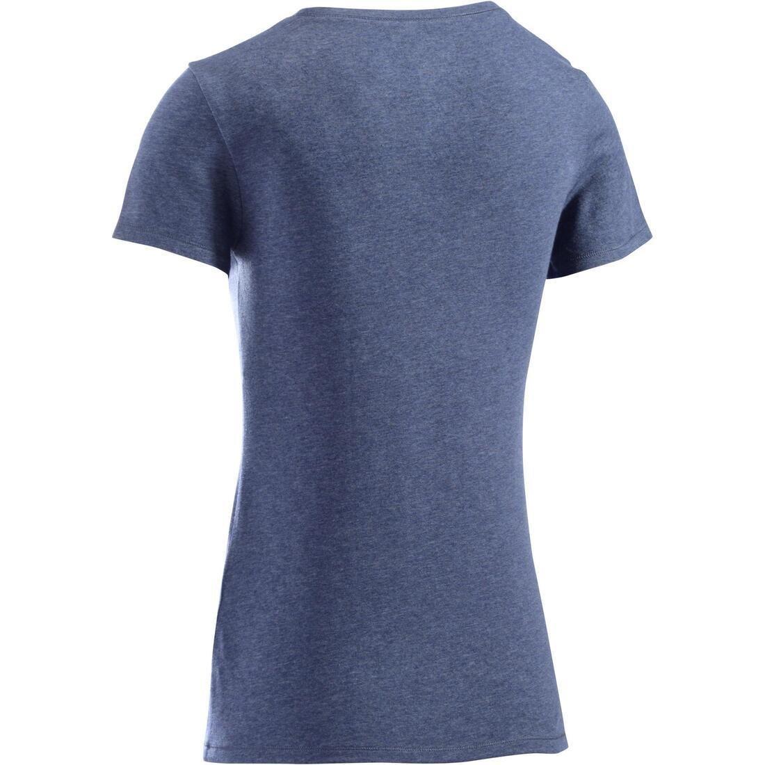 Womens Short-Sleeved Regular-Fit Gym Pilates T-Shirt, Grey, , large image number 9