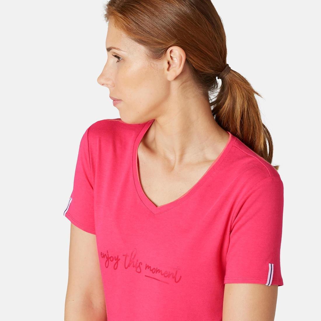 2XL  Women's Pilates And Gentle Gym Sport T-Shirt 510 Print, Light Crimson, , large image number 7