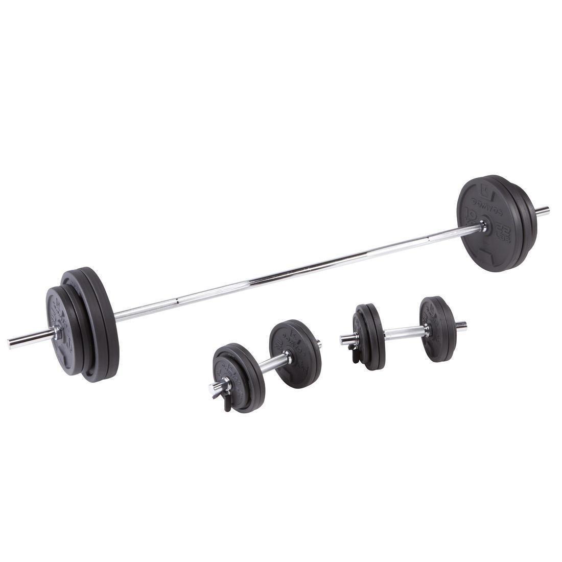 93 Kg Dumbbells And Bars Weight Training Kit , Black, , large image number 0