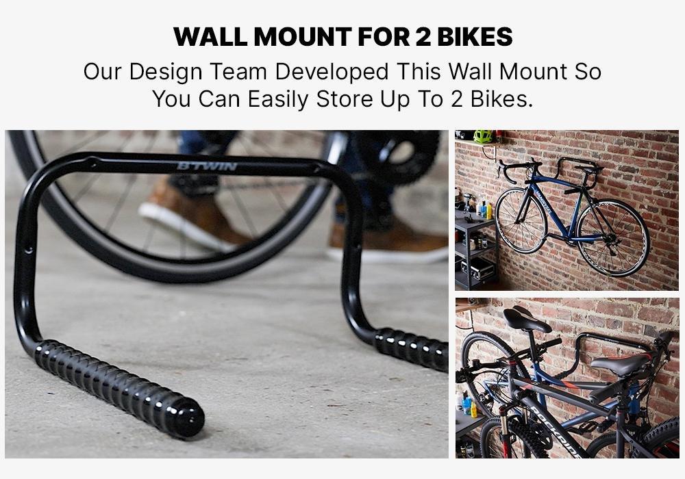 Wall Mount For 2 Bikes, Black, No Color, medium