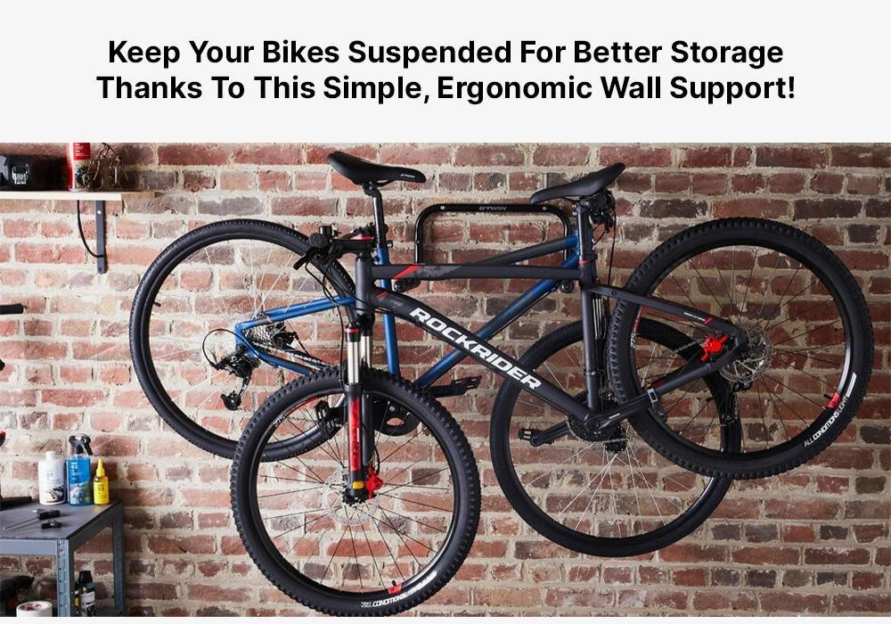 Wall Mount For 2 Bikes, Black, No Color, medium