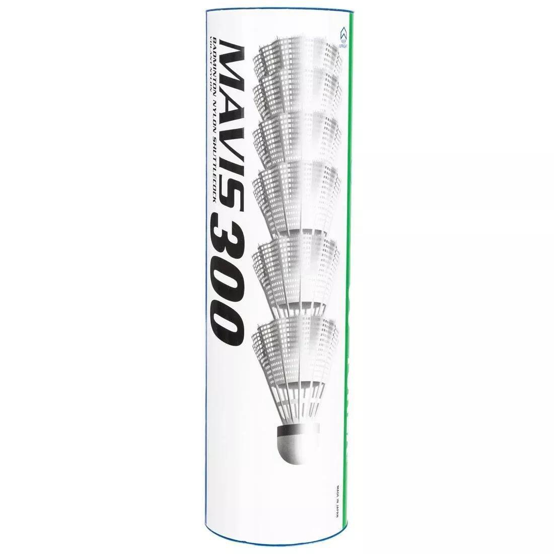 Badminton Plastic Shuttlecocks Mavis 300 6-Pack, White, No Color, large image number 0