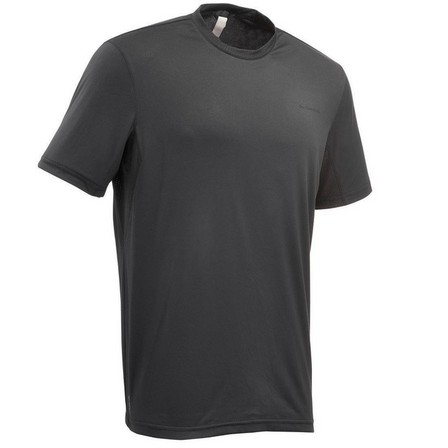 QUECHUA - Small   Mountain Walking Short-Sleeved T-Shirt Mh100, Carbon Grey