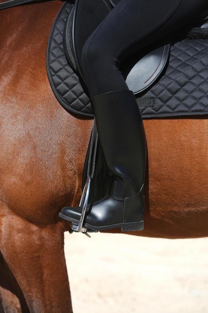 Schooling Adult Horse Riding Long Boots, Black, No Color, large image number 9