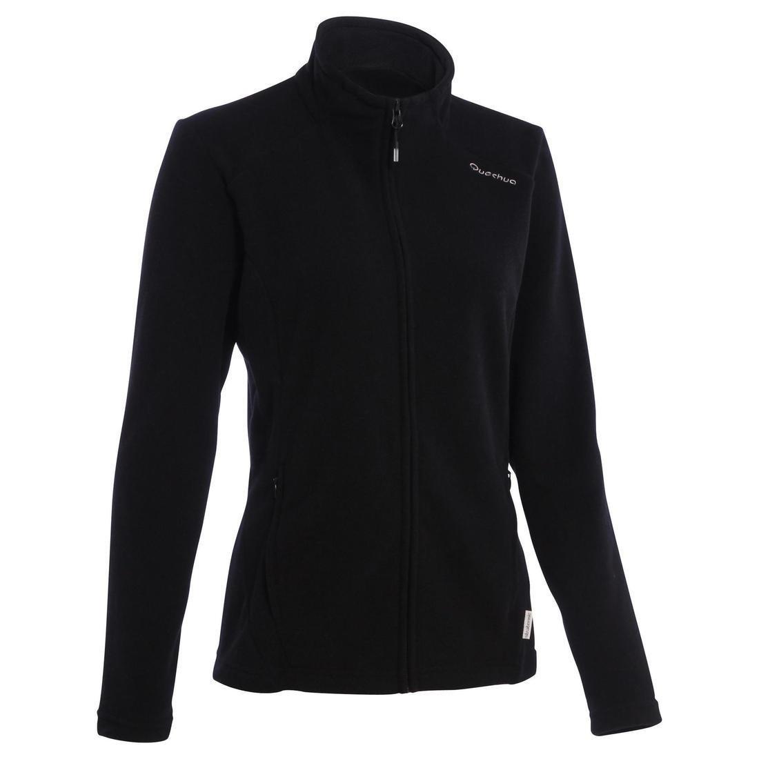 Medium Womens Mh120 Mottled Mountain Hiking Fleece Jacket, Black, , large image number 0