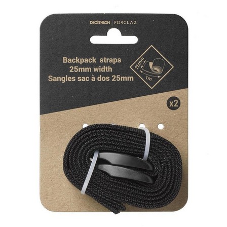 FORCLAZ - Set of 2 Tightening Straps for Backpacks - 25mm x 1m