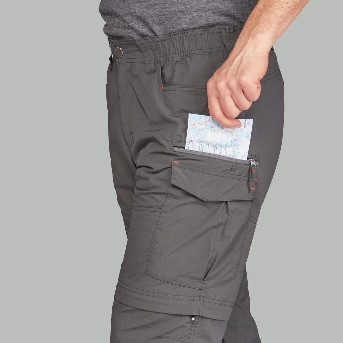Medium  Men's Mountain Trekking Modular Trousers - Trek100  - Carbon Grey, , large image number 6