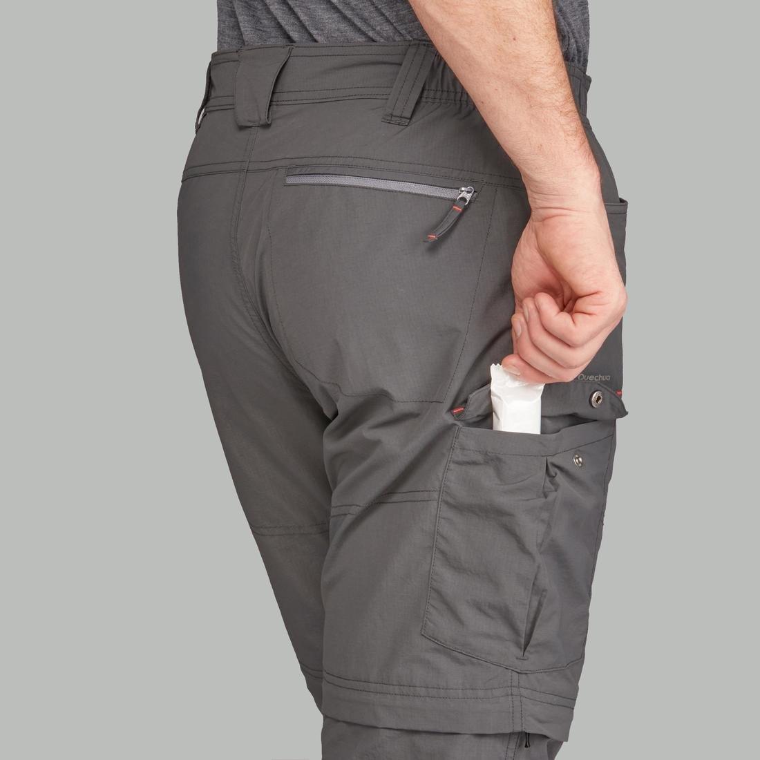 Medium  Men's Mountain Trekking Modular Trousers - Trek100  - Carbon Grey, , large image number 7