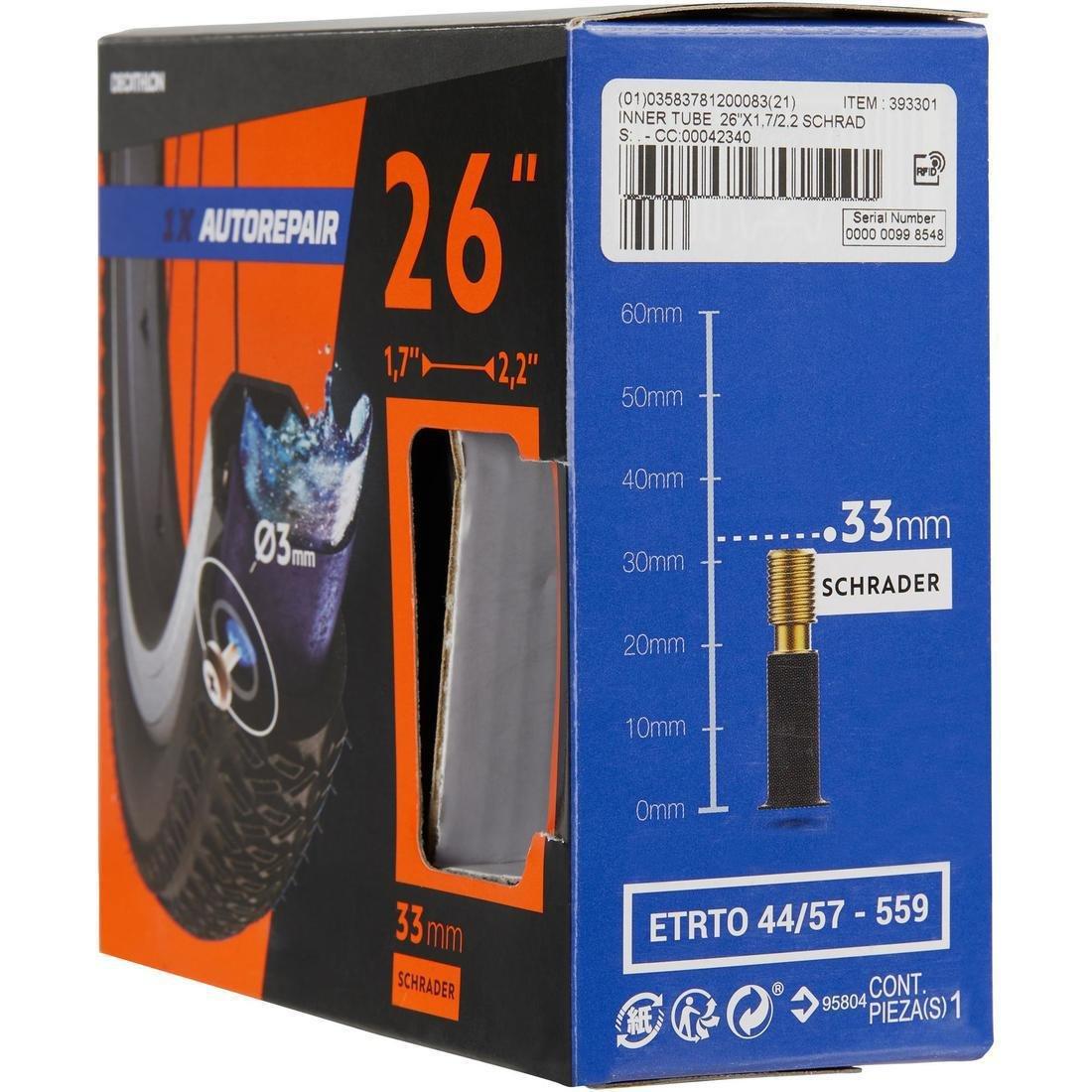 26x1.7-2.2 Self-Sealing Bike Inner Tube - Schrader, , large image number 1