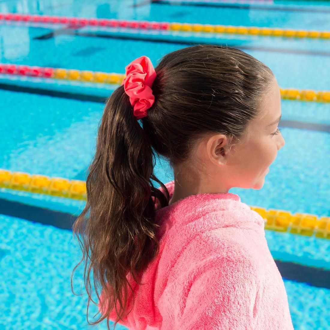 4-14Y Girls' Swimming Hair Scrunchie, Fluo Pink, , large image number 8