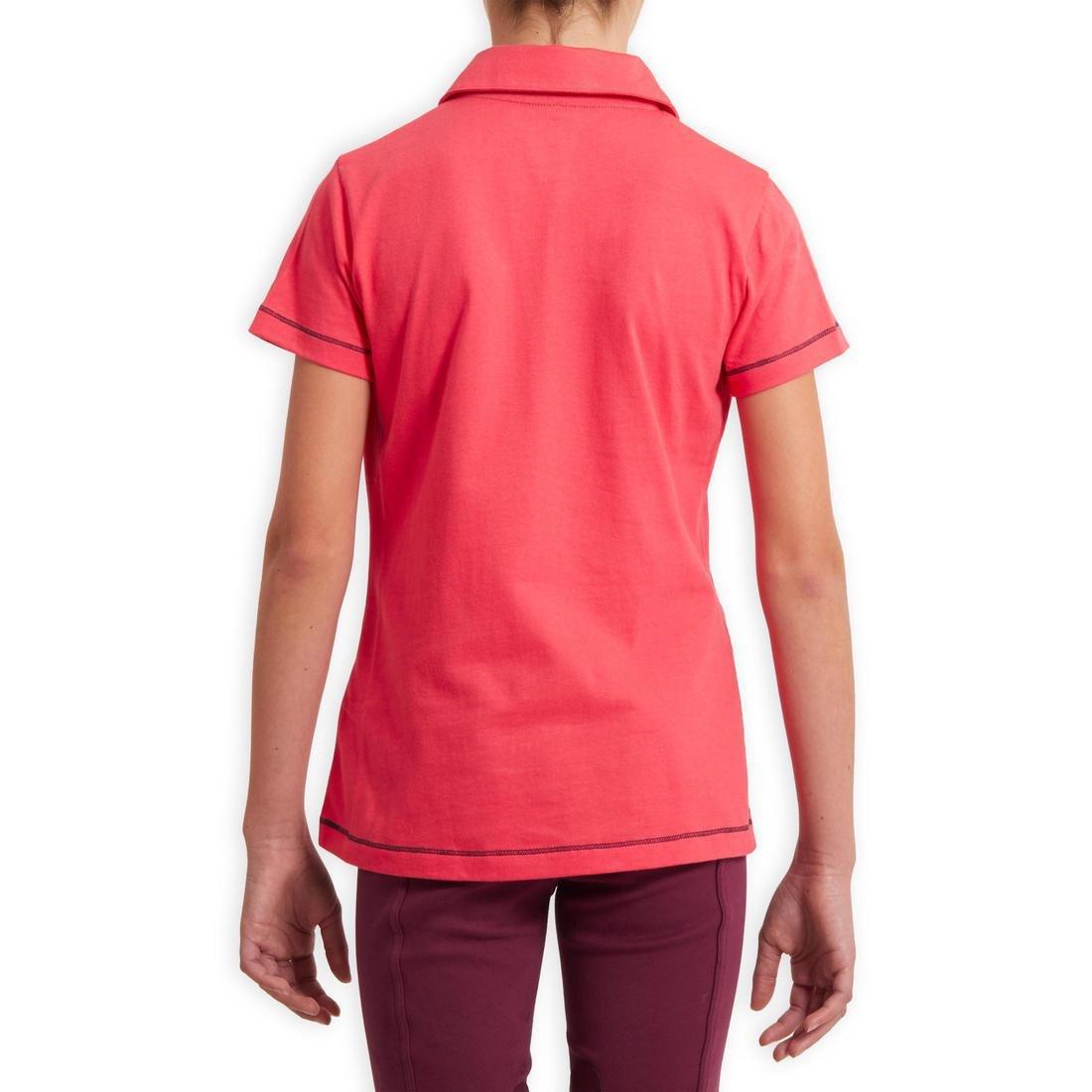 8-9Y  Horse Riding Short-Sleeved Polo Shirt 100, Turquoise Green, , large image number 10