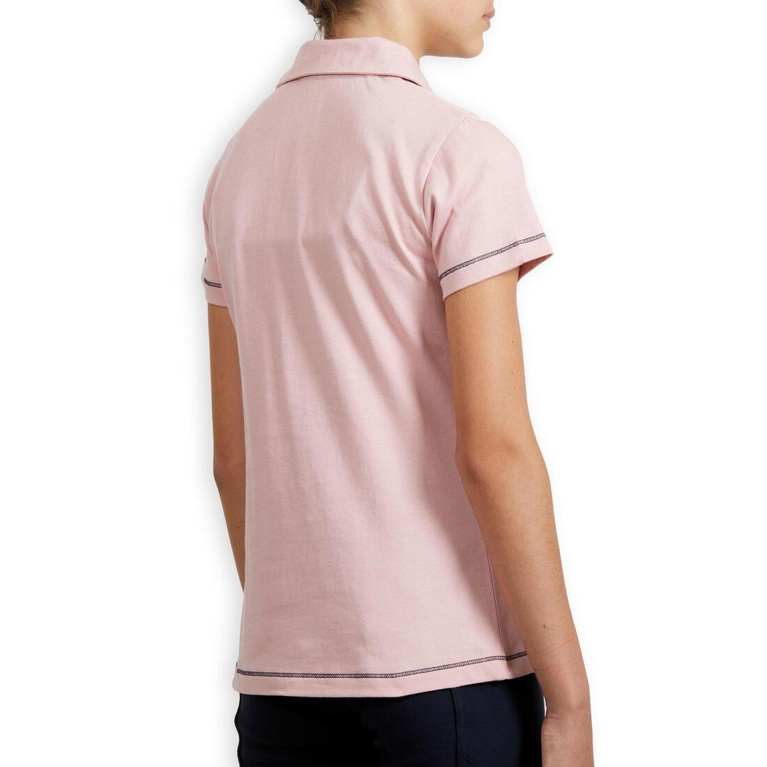 8-9Y  Horse Riding Short-Sleeved Polo Shirt 100, Turquoise Green, , large image number 13