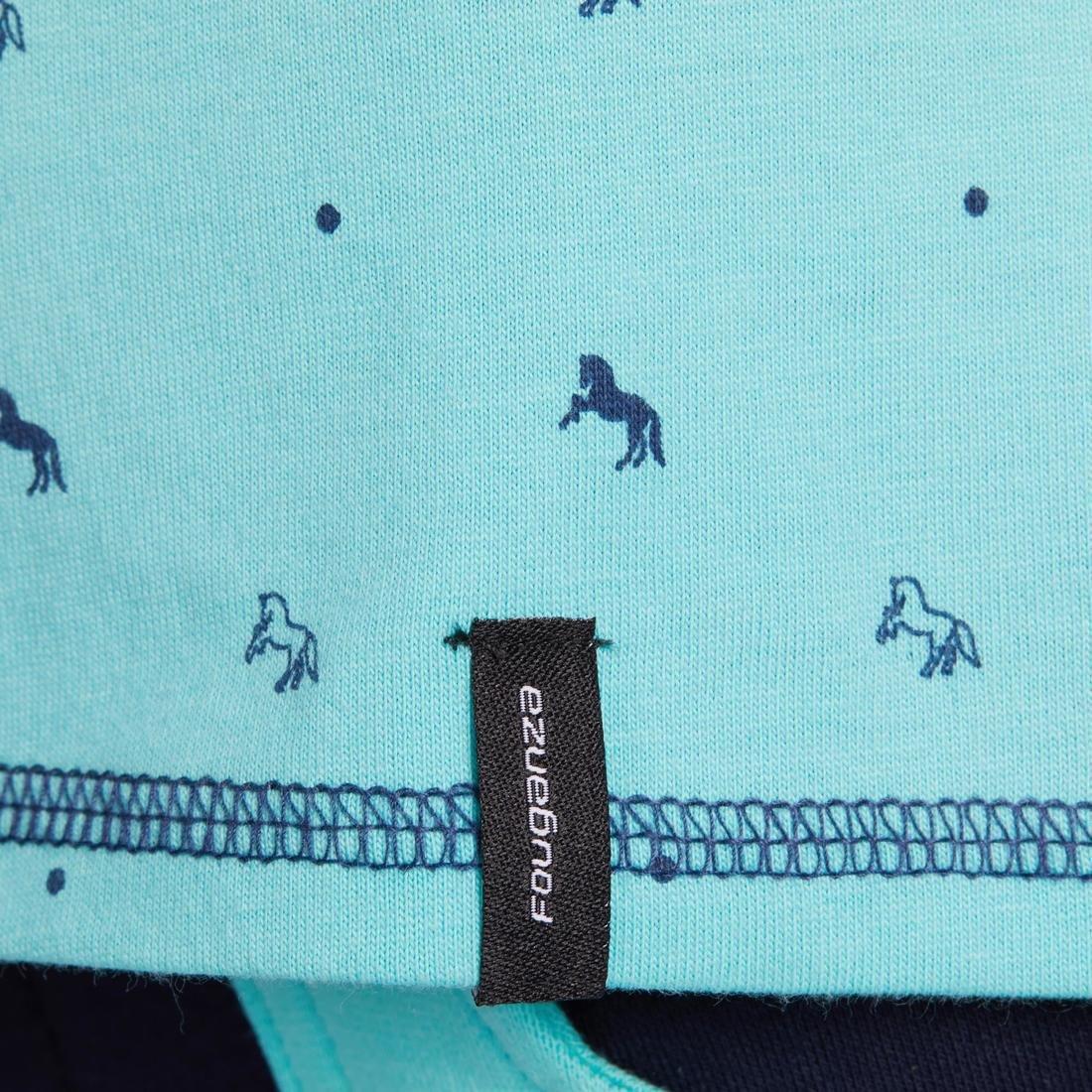 8-9Y  Girls' Horse Riding Short-Sleeved Polo Shirt 140, Asphalt Blue, , large image number 7