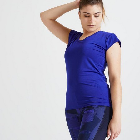 DOMYOS - L/XL  Slim Fitness T-shirt, Blueberry