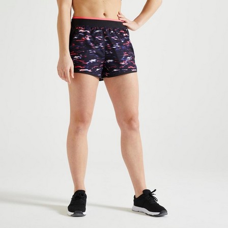 DOMYOS - XS Fitness Loose Shorts, Pink/Black