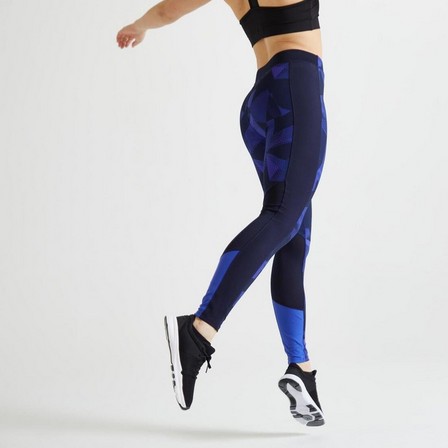 DOMYOS - W30 L31  Fitness Leggings with Phone Pocket, Navy Blue