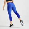 DOMYOS - W30 L31  Fitness Short Leggings with Phone Pocket, Blueberry